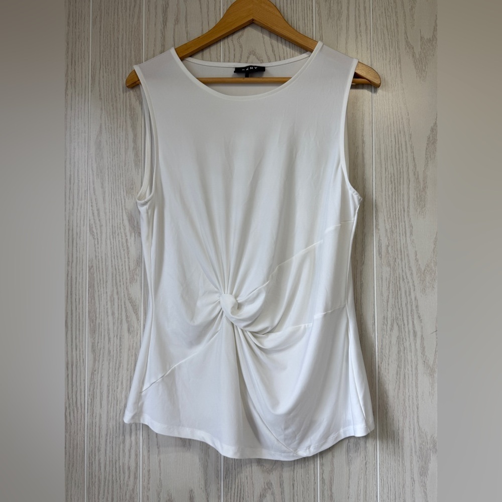 DKNY White Criss-Cross Front Active Tank Top – Size Large - Picture 8 of 8